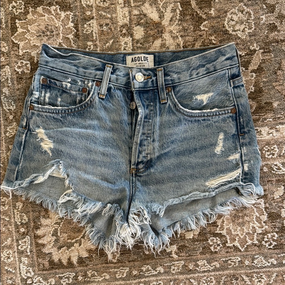 AGOLDE Women's Parker Denim Shorts - blue